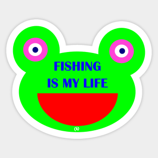 fishing quotes hhh frog Sticker